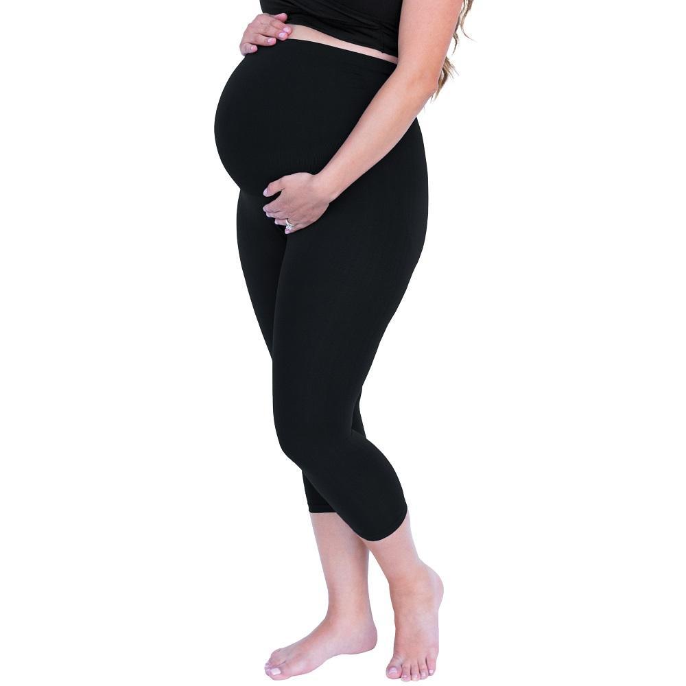 Pregnancy Maternity Leggings Over The Belly - Black