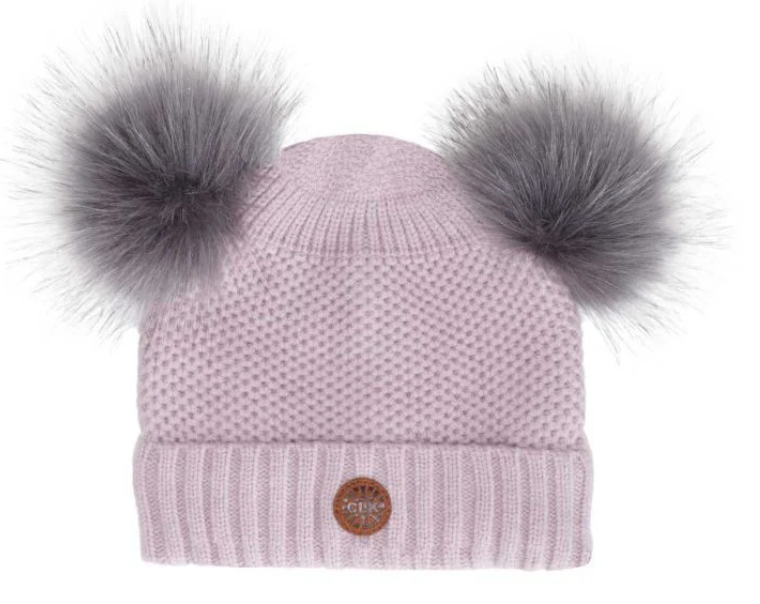 Calikids W2321 Soft Touch Knit 2 Pom Pom Hat Lilac