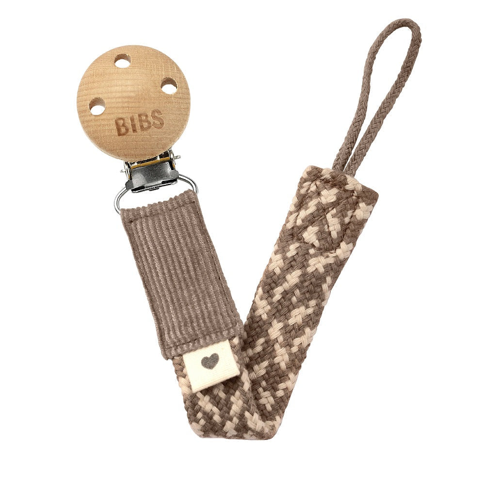 BIBS Paci Braid Dark Oak Vanilla babyandme.ca babyandme.ca