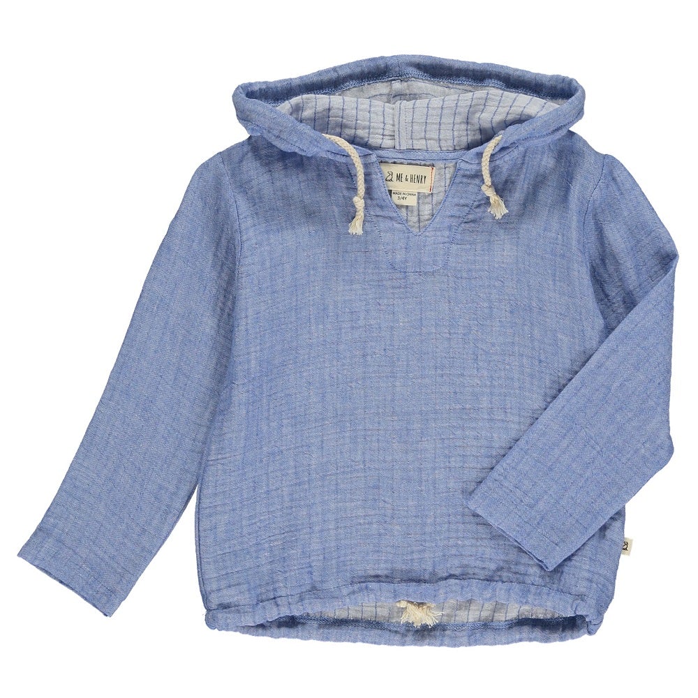 Blue hooded shirt best sale