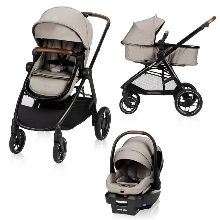 Maxi Cosi Zelia Luxe 5-in-1 Travel System (New Hope Tan)