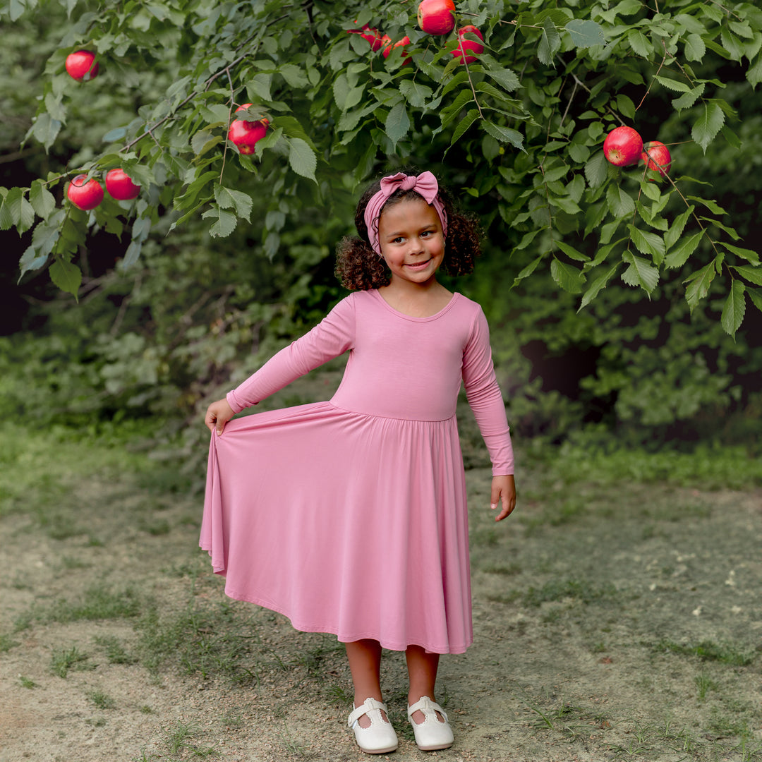 Kyte Baby Long Sleeve Twirl Dress (Apple Blossom)