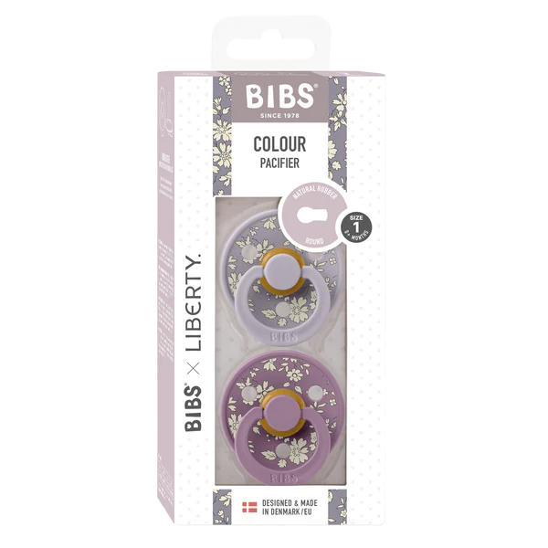 BIBS X Liberty Latex Pacifier 2-Pack (Capel Fossil Grey Mix)-Health-BIBS--babyandme.ca