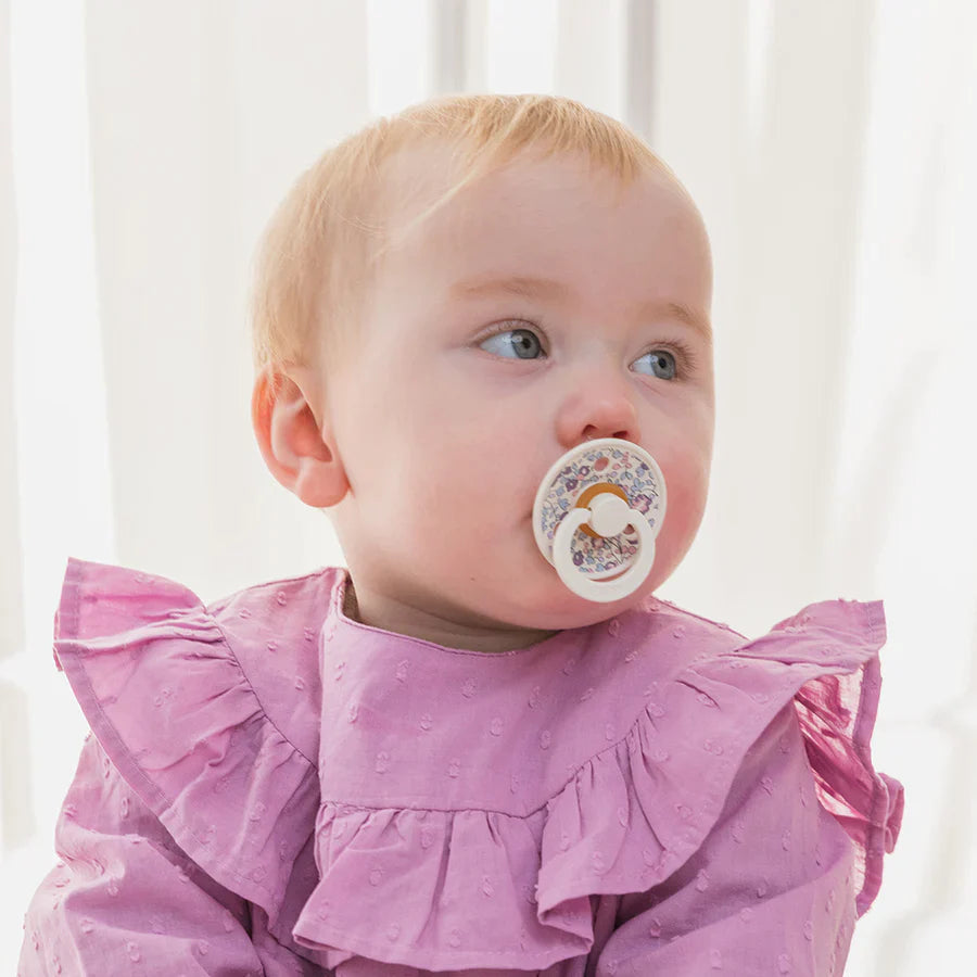 BIBS X Liberty Latex Pacifier 2-Pack (Capel Fossil Grey Mix)-Health-BIBS--babyandme.ca