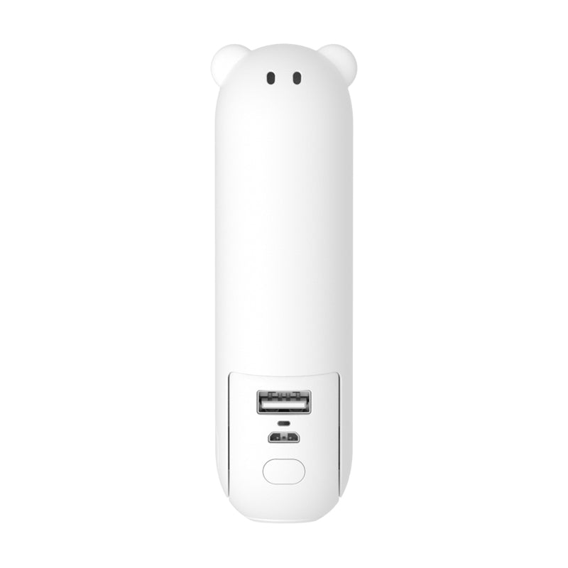 BuggyGear USB-C Rechargeable Bear Fan - White-Gear-BuggyGear-031965 WH-babyandme.ca