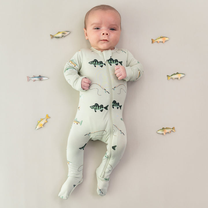 Kyte Baby Zippered Footie (Fishing)