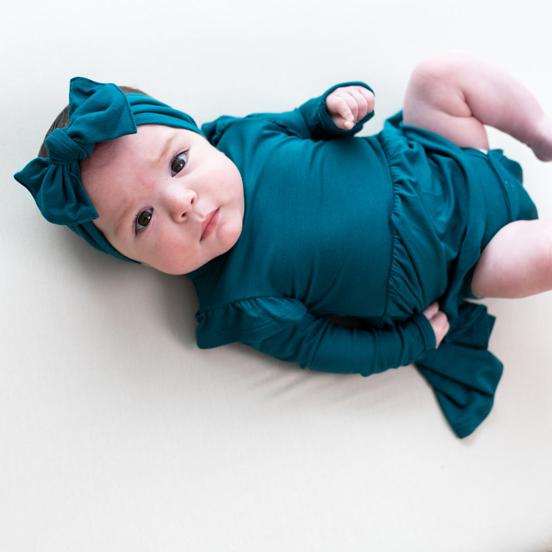 Kyte Baby Long Sleeve Twirl Bodysuit Dress (Loch)