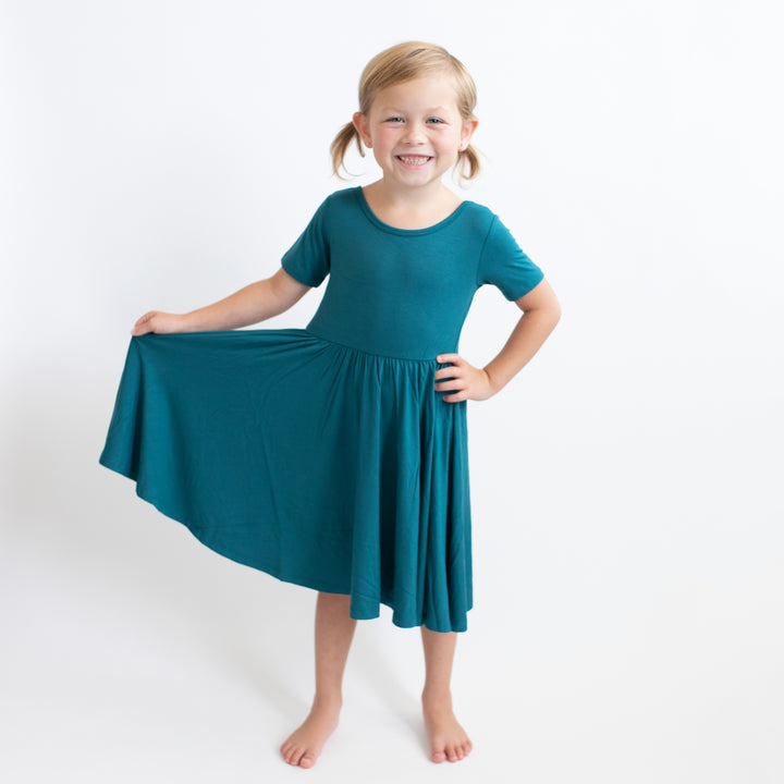 Kyte Baby Long Sleeve Twirl Dress (Loch)