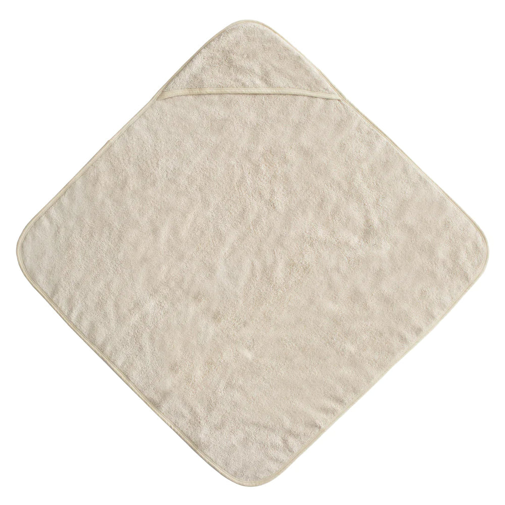 Mushie Organic Cotton Baby Hooded Towel (Fog)-Bath-Mushie-031520 FG-babyandme.ca