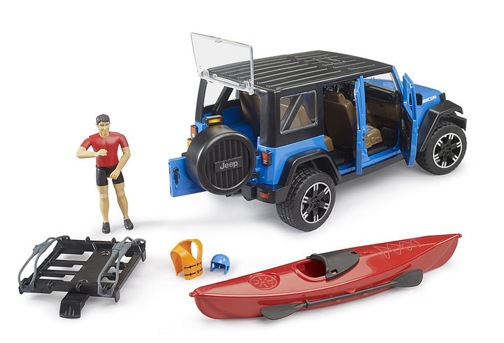 Bruder Jeep Wrangler Rubicon with Kayak & Kayaker