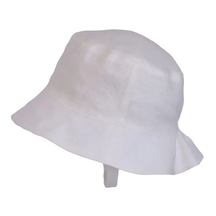 Calikids S2510 Linen Bucket Hat (White)