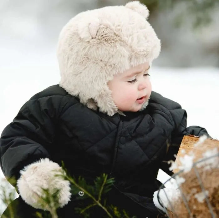 Calikids W2426 Faux Fur Bear Hat (Sand)