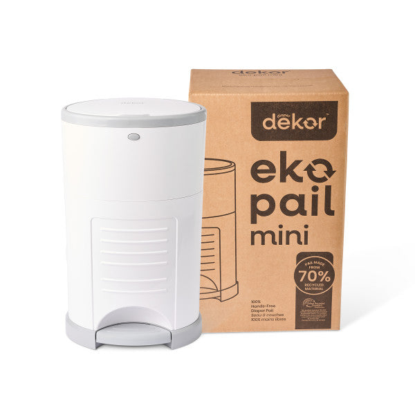 Dekor Eko Mini Hands-Free Diaper Pail (White)