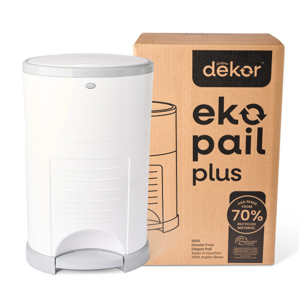 Dekor Eko Plus Hands-Free Diaper Pail (White)