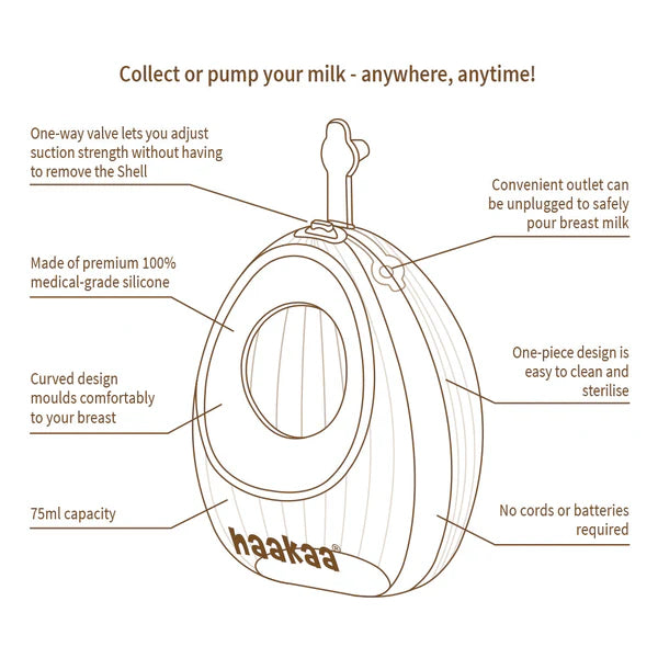 Haakaa Shell Wearable Silicone Breast Pump (75ml)