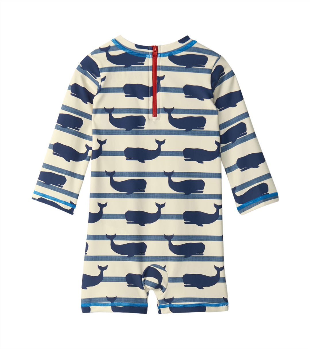 Hatley 1-Piece Rashguard (Nautical Whale)