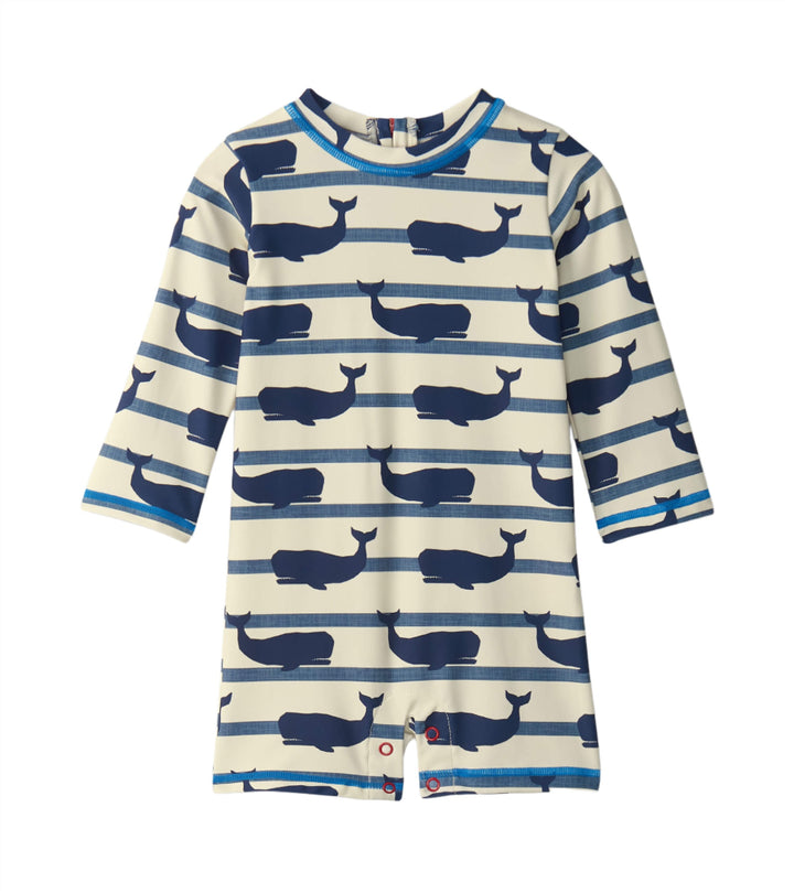 Hatley 1-Piece Rashguard (Nautical Whale)