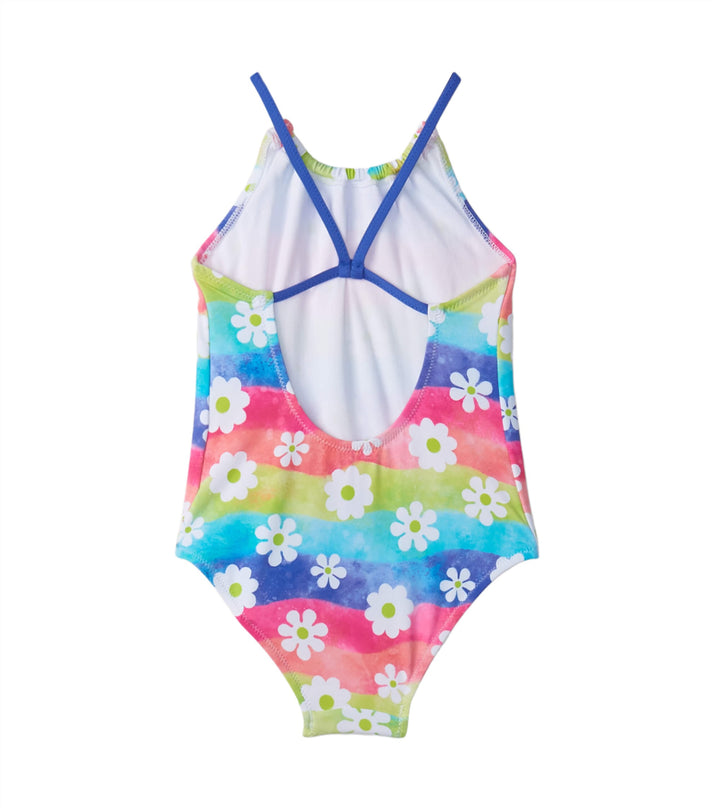 Hatley Gather Front Swimsuit (Rainbow Flower)