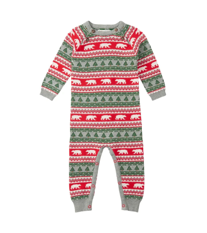 Hatley Long Sleeve Romper (Polar Bear Fair Isle) - FINAL SALE