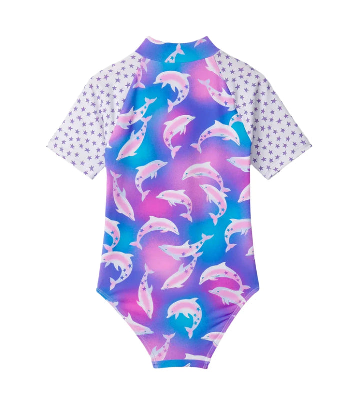 Hatley One-Piece Rashguard (Airbrush Dolphins)