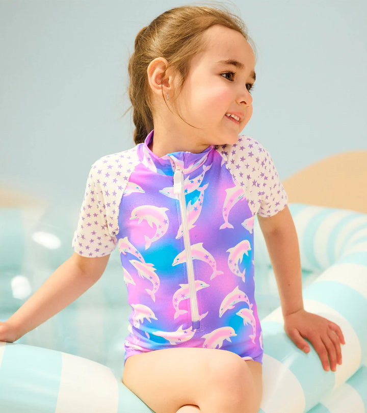 Hatley One-Piece Rashguard (Airbrush Dolphins)