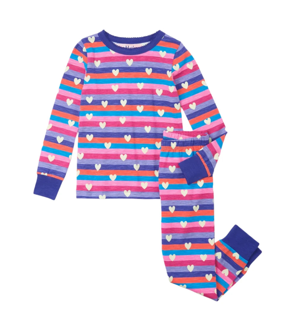 Hatley Pajama Set (Stripes & Hearts)