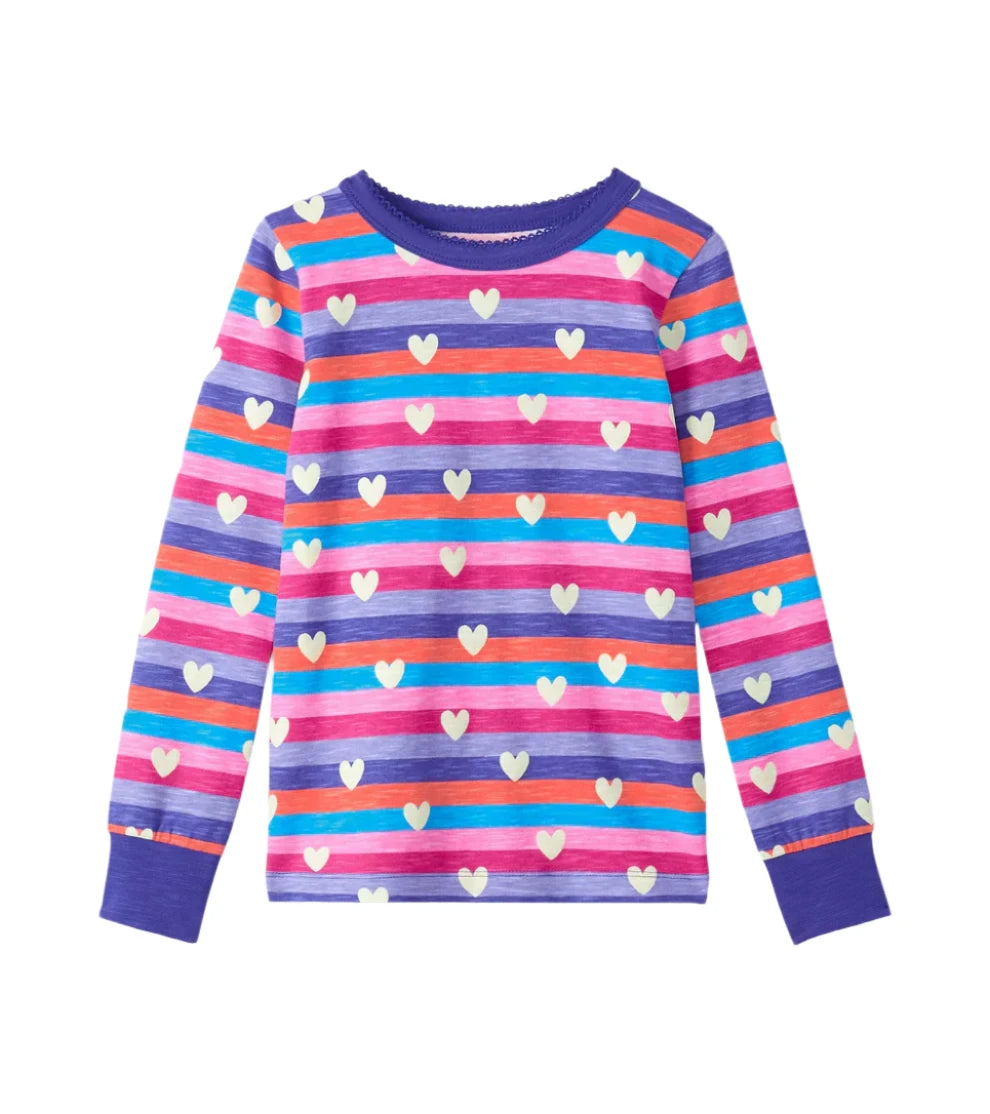 Hatley Pajama Set (Stripes & Hearts)