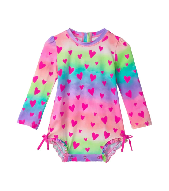 Hatley Rashguard Swimsuit (Kaleidoscope Hearts)