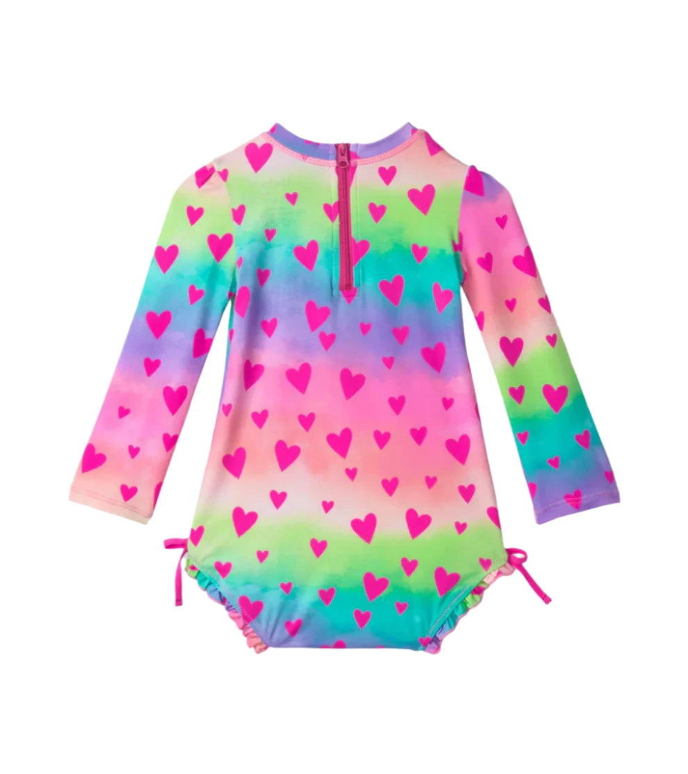 Hatley Rashguard Swimsuit (Kaleidoscope Hearts)