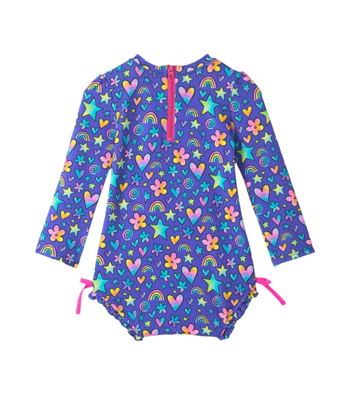 Hatley Rashguard Swimsuit (Watercolour Doodles)