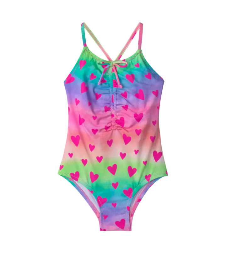 Hatley Ruched Swimsuit (Kaleidoscope Hearts)