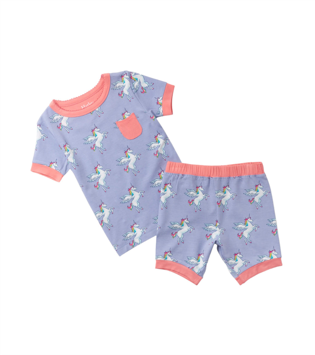 Hatley Short PJ Set (Rainbow Pegasus)