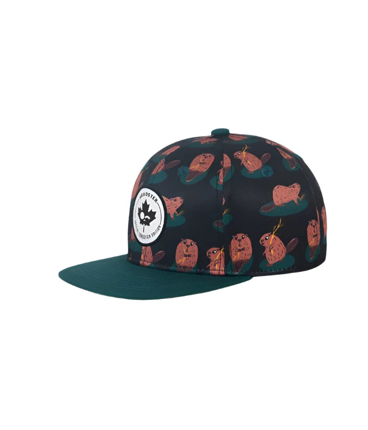 Headster Kids Snapback Cap Beaver Tail (Black)