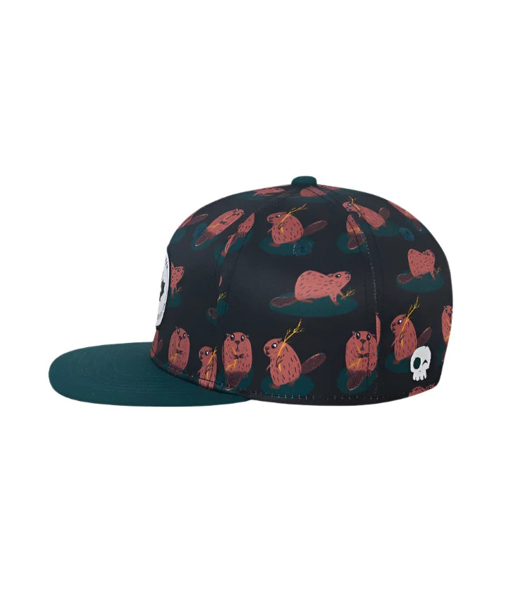 Headster Kids Snapback Cap Beaver Tail (Black)