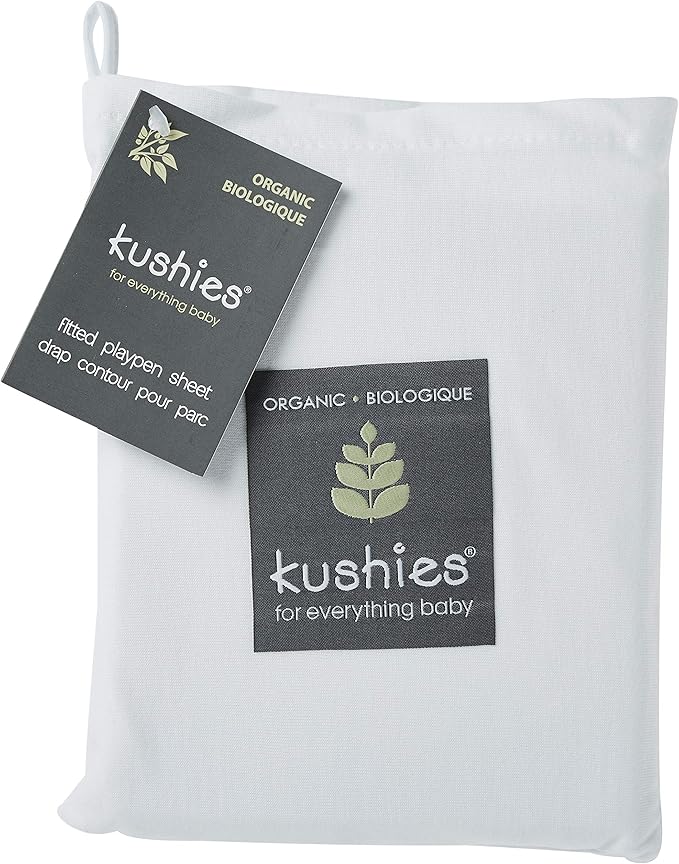 Kushies Organic Jersey Playpen Fitted Sheet (White)