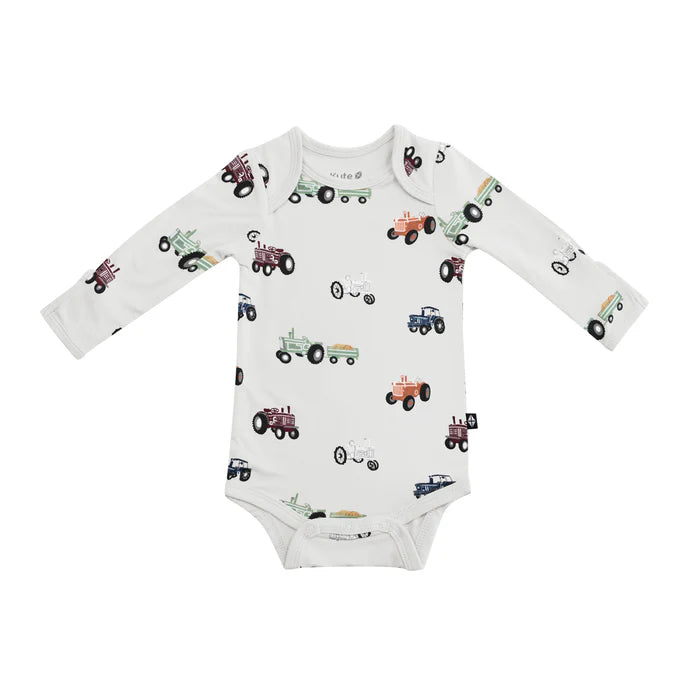 Kyte Baby Long Sleeve Bodysuit (Tractor)