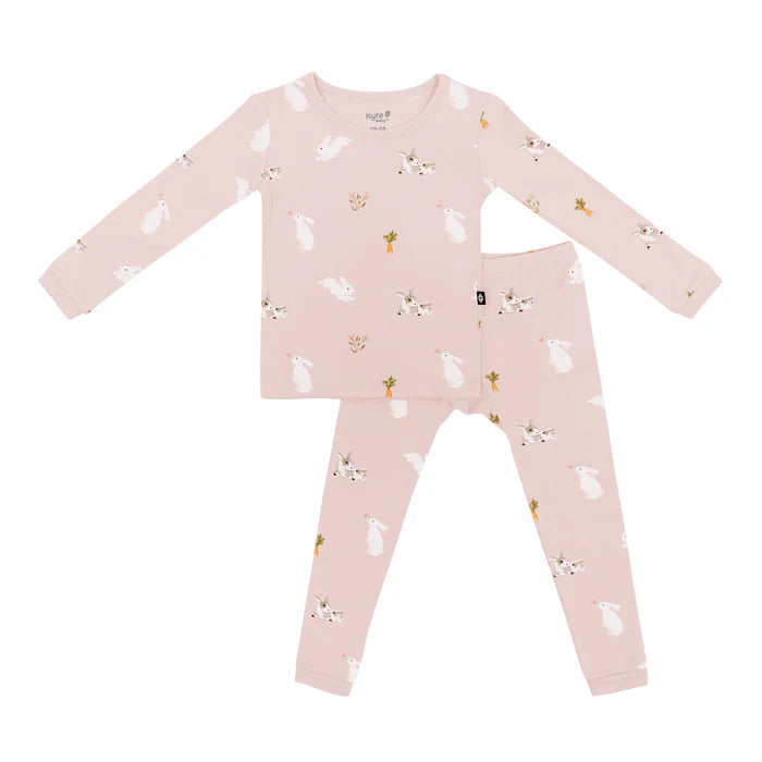 Kyte Baby Long Sleeve Pajamas (Blush Rabbit)