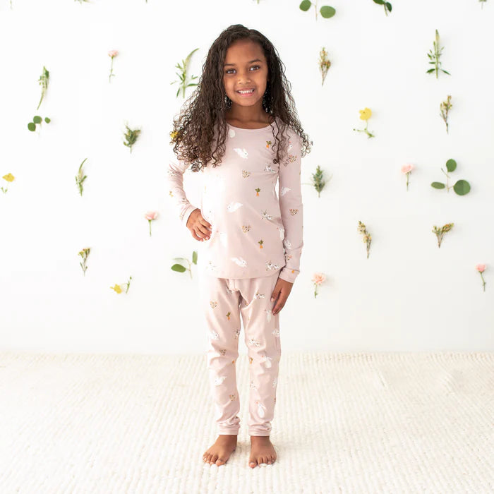 Kyte Baby Long Sleeve Pajamas (Blush Rabbit)