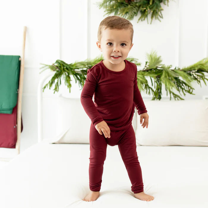 Kyte Baby Long Sleeve Pajamas (Burgundy)