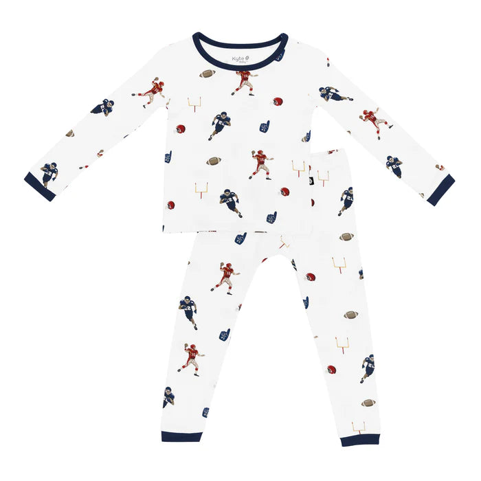 Kyte Baby Long Sleeve Pajamas (Football)