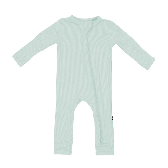 Kyte Baby Ribbed Zipper Romper (Sage)