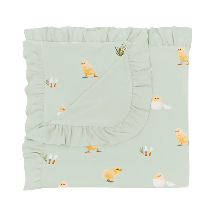 Kyte Baby Ruffle Baby Blanket 0.5 TOG (Aloe Chick)