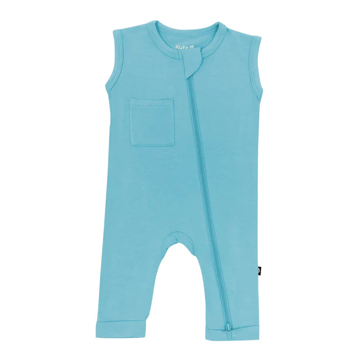 Kyte Baby Sleeveless Zippered Romper (Makai)