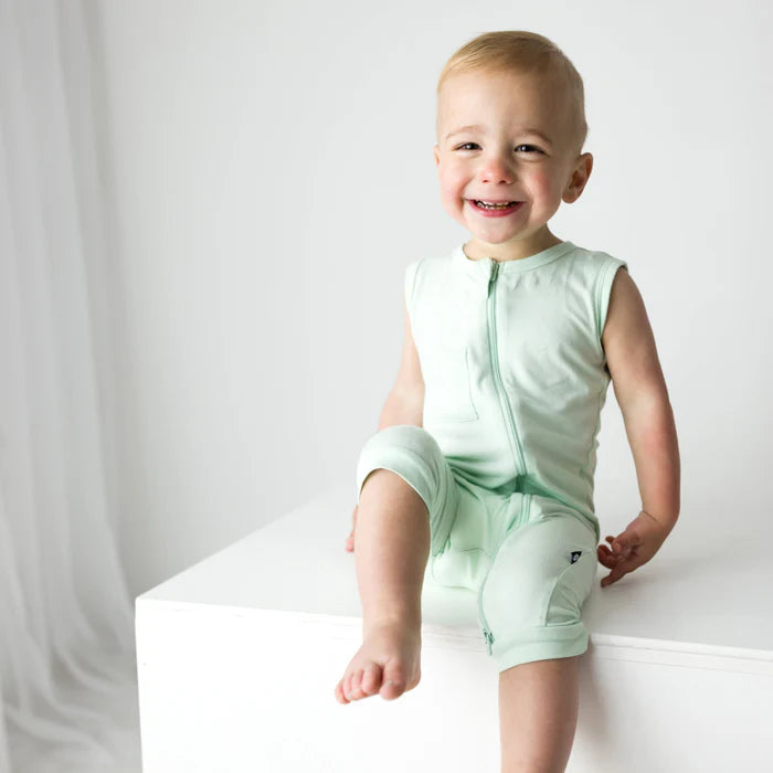 Kyte Baby Sleeveless Zippered Romper (Mint) - FINAL SALE