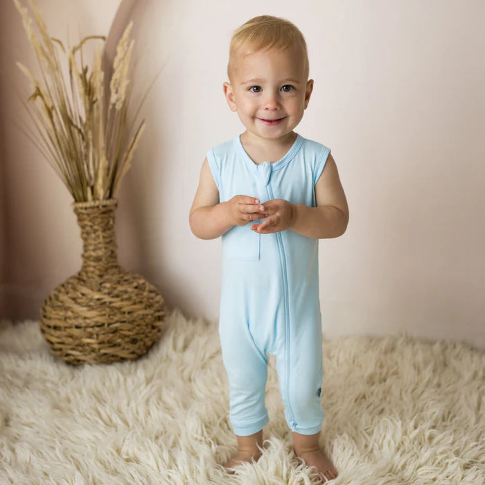 Kyte Baby Sleeveless Zippered Romper (Powder)