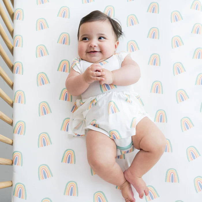 Kyte Baby Twirl Bodysuit Dress (Wasabi Rainbow)