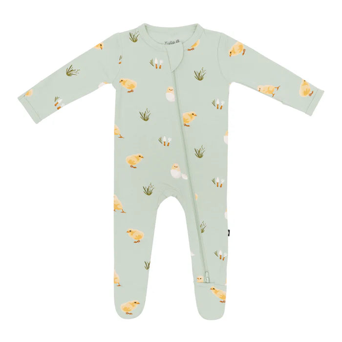 Kyte Baby Zippered Footie (Aloe Chick)