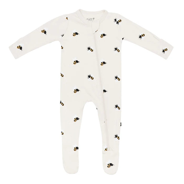 Kyte Baby Zippered Footie (Bee Mine)