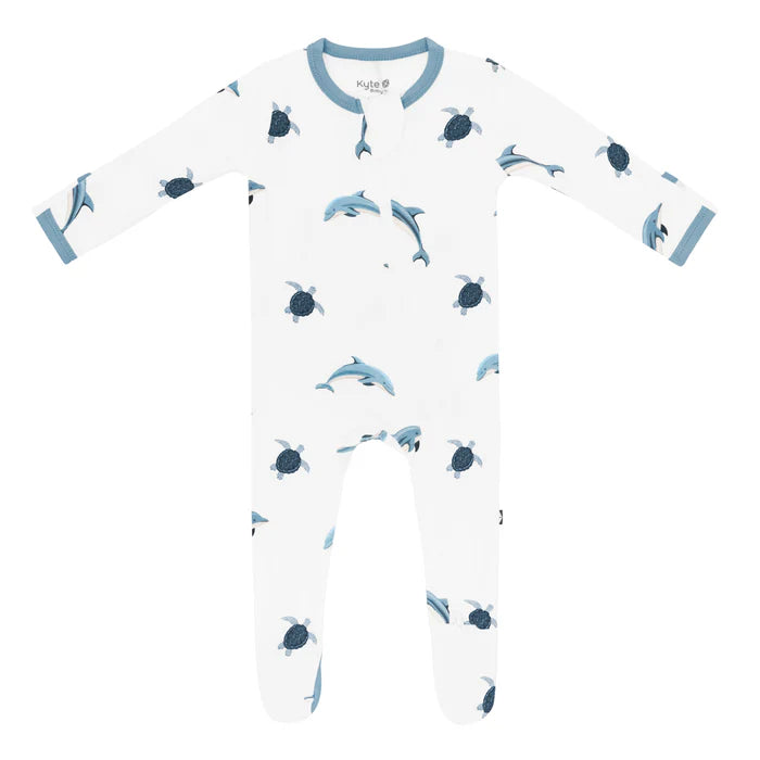 Kyte Baby Zippered Footie (Dolphin)