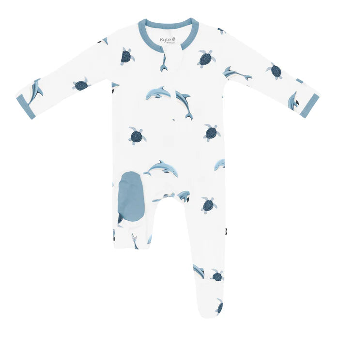 Kyte Baby Zippered Footie (Dolphin)